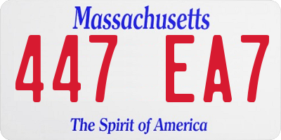 MA license plate 447EA7