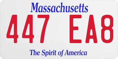 MA license plate 447EA8