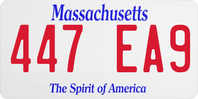 MA license plate 447EA9