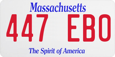 MA license plate 447EB0