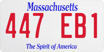 MA license plate 447EB1