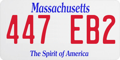 MA license plate 447EB2