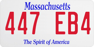 MA license plate 447EB4