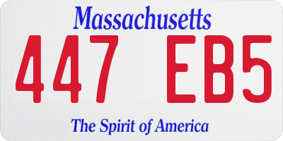 MA license plate 447EB5