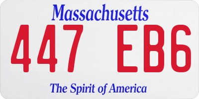 MA license plate 447EB6