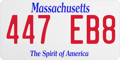 MA license plate 447EB8