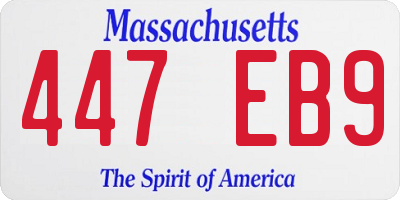 MA license plate 447EB9