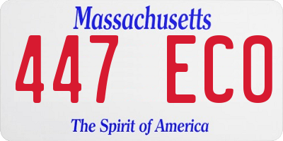 MA license plate 447EC0