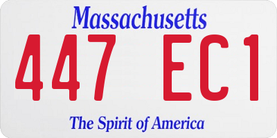 MA license plate 447EC1