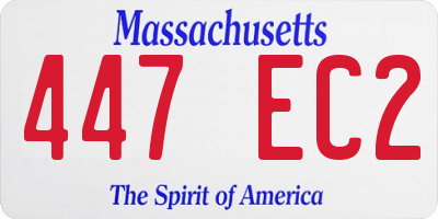 MA license plate 447EC2