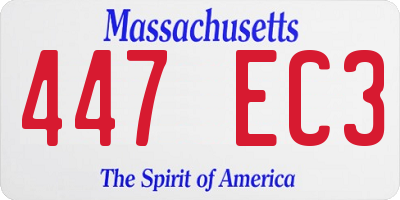 MA license plate 447EC3