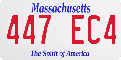 MA license plate 447EC4