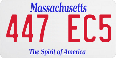 MA license plate 447EC5