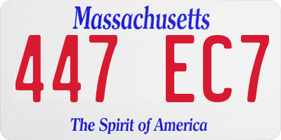 MA license plate 447EC7