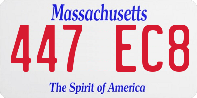 MA license plate 447EC8