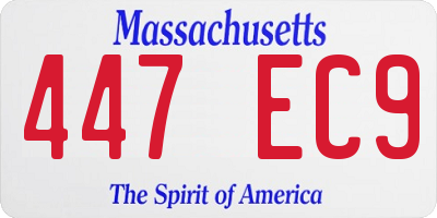 MA license plate 447EC9
