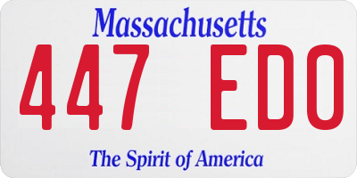 MA license plate 447ED0