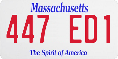 MA license plate 447ED1