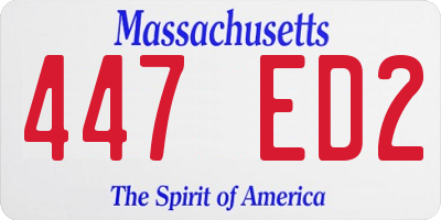 MA license plate 447ED2