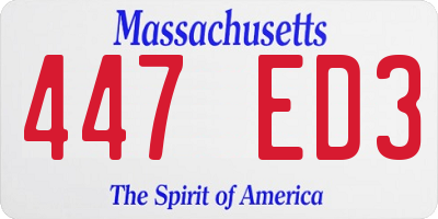 MA license plate 447ED3