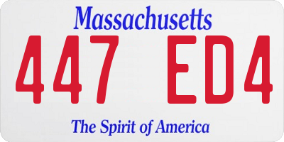MA license plate 447ED4