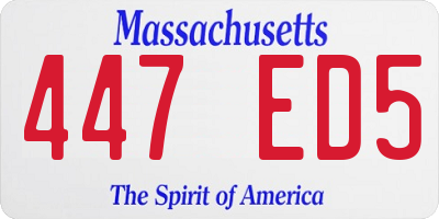 MA license plate 447ED5