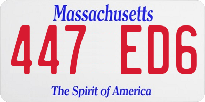 MA license plate 447ED6