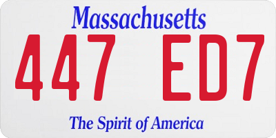 MA license plate 447ED7