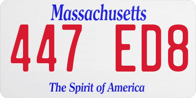 MA license plate 447ED8