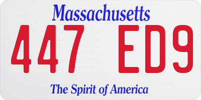 MA license plate 447ED9