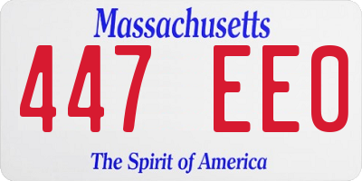 MA license plate 447EE0