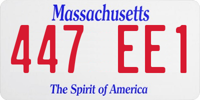 MA license plate 447EE1