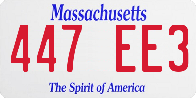 MA license plate 447EE3