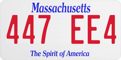 MA license plate 447EE4