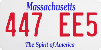 MA license plate 447EE5
