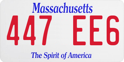 MA license plate 447EE6
