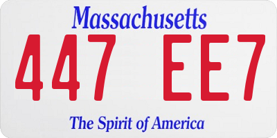 MA license plate 447EE7