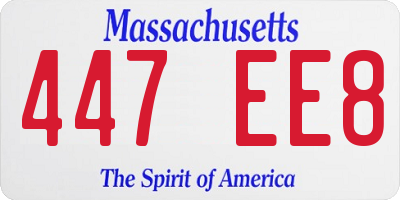 MA license plate 447EE8