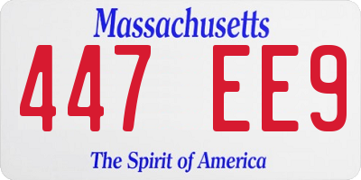 MA license plate 447EE9