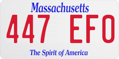 MA license plate 447EF0