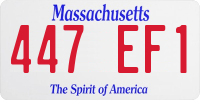 MA license plate 447EF1