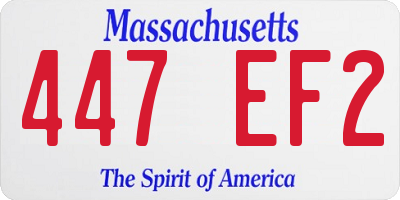 MA license plate 447EF2