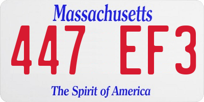 MA license plate 447EF3