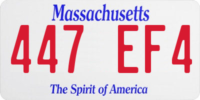 MA license plate 447EF4