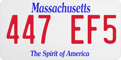 MA license plate 447EF5