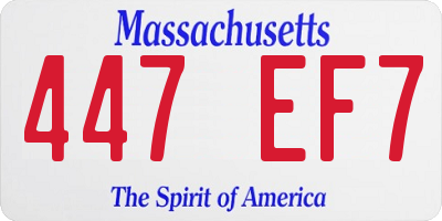 MA license plate 447EF7