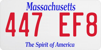 MA license plate 447EF8