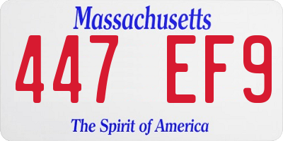MA license plate 447EF9