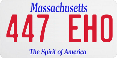MA license plate 447EH0
