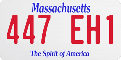 MA license plate 447EH1